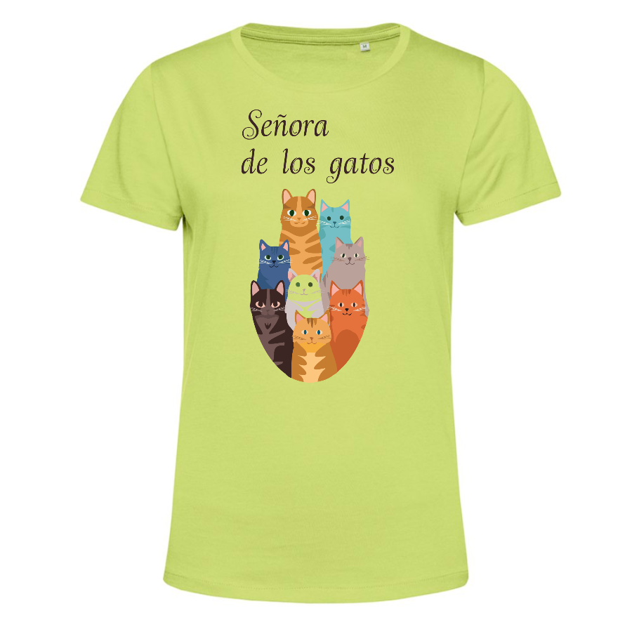 Polera estampada Gatos 100% Algodón Orgánico Mujer - Imagen 6