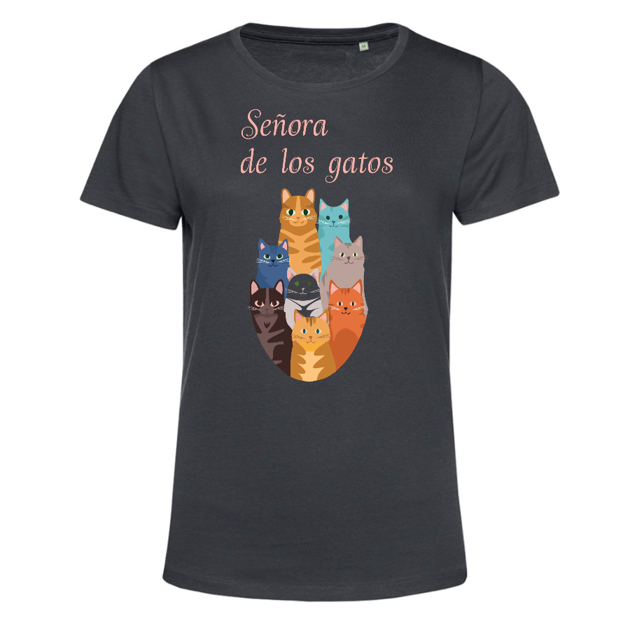 Polera estampada Gatos 100% Algodón Orgánico Mujer - Imagen 2