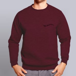 Polerón cuello redondo con print pequeño -Hombre