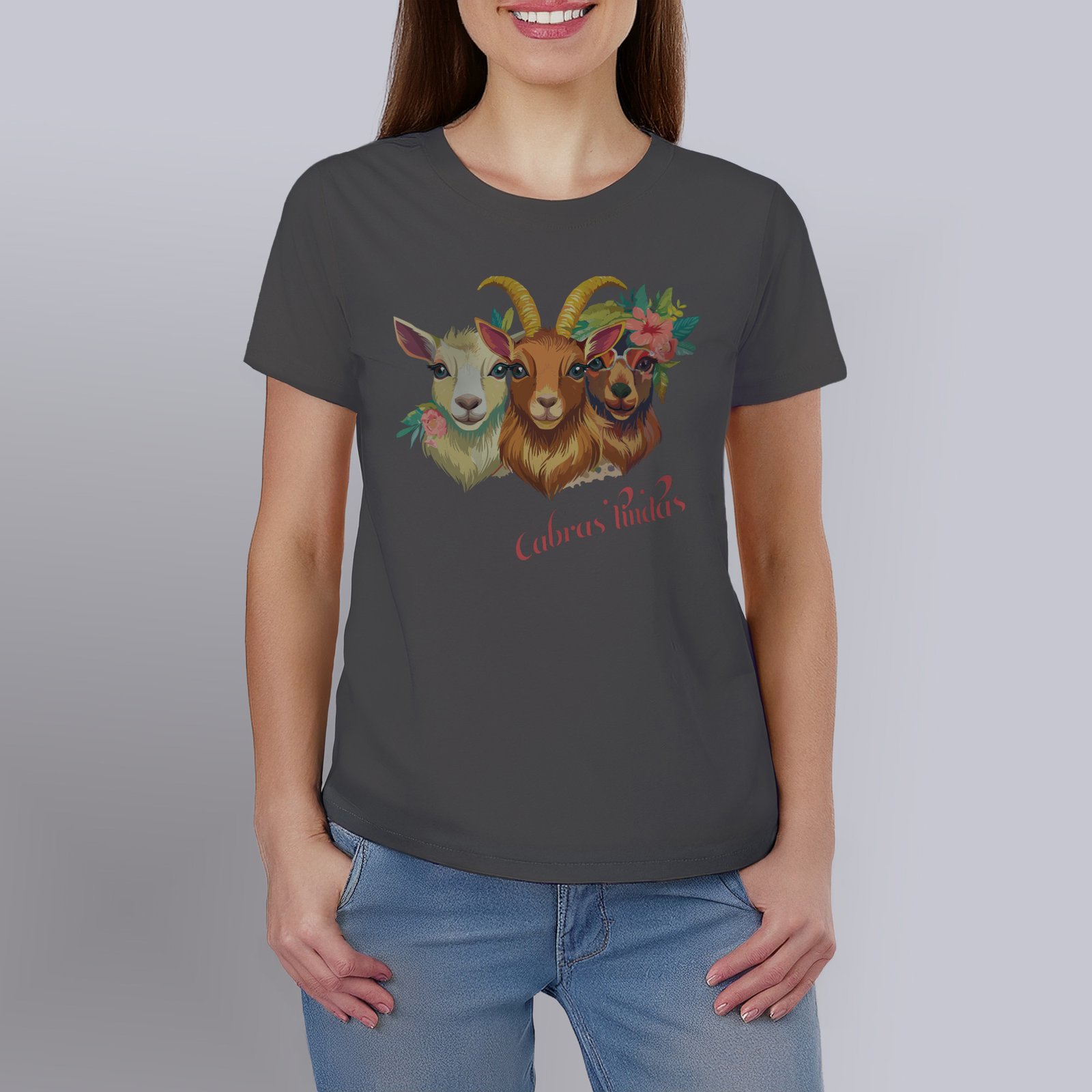 Polera Estampada Cabras lindas 100% Algodón Orgánico Mujer - Imagen 7