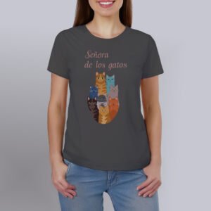 Polera estampada Gatos 100% Algodón Orgánico Mujer