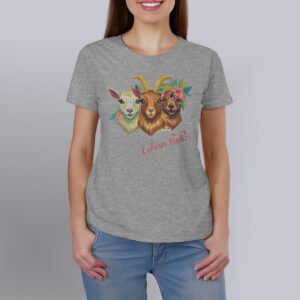 Polera Estampada Cabras lindas 100% Algodón Orgánico Mujer
