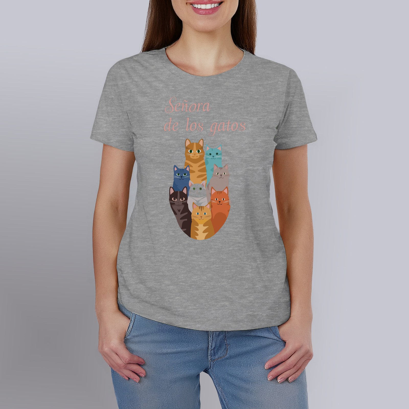 Polera estampada Gatos 100% Algodón Orgánico Mujer - Imagen 3