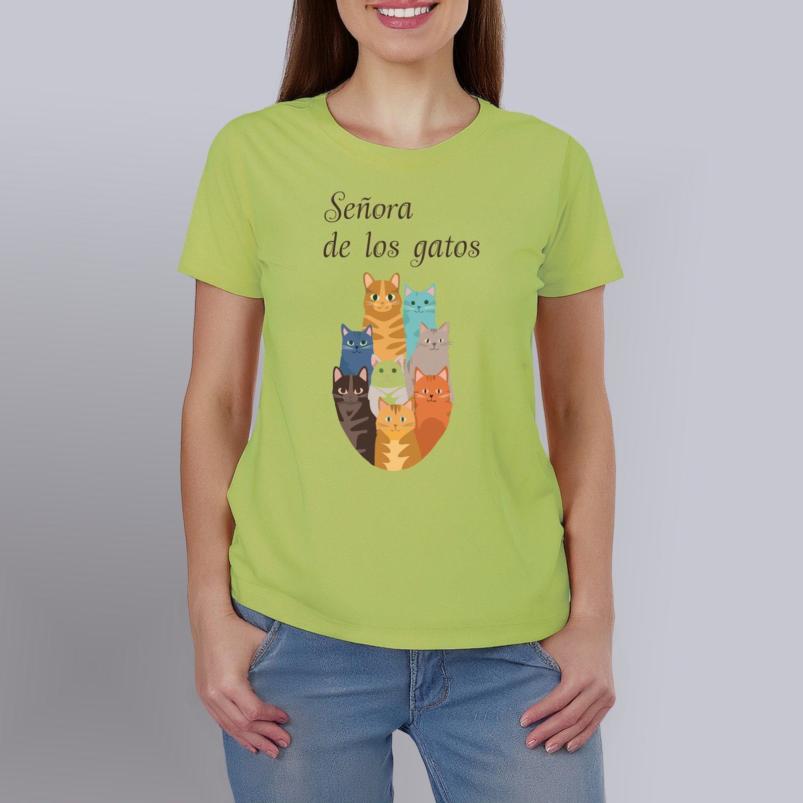 Polera estampada Gatos 100% Algodón Orgánico Mujer - Imagen 5